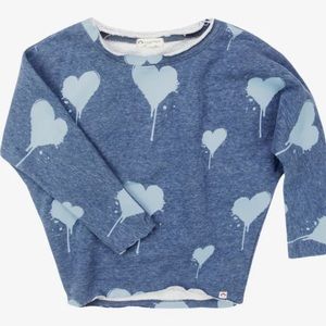 Appaman Slouchy Blue Heart Sweatshirt Size 4T